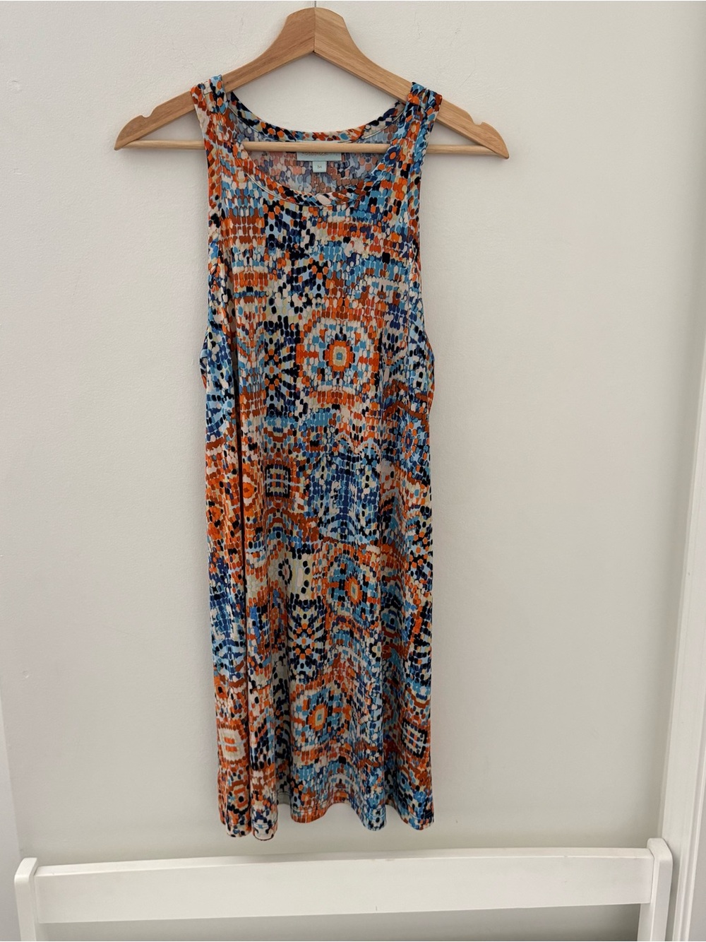 Veronica M. Sleeveless Dress Multi-Color Geometric Print M